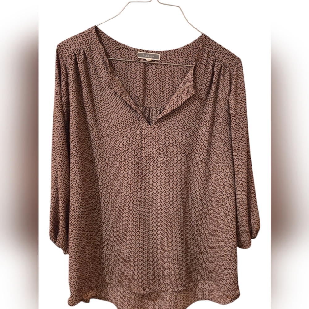 Pleione 3/4 Sleeve Relaxed Blouse Size Small